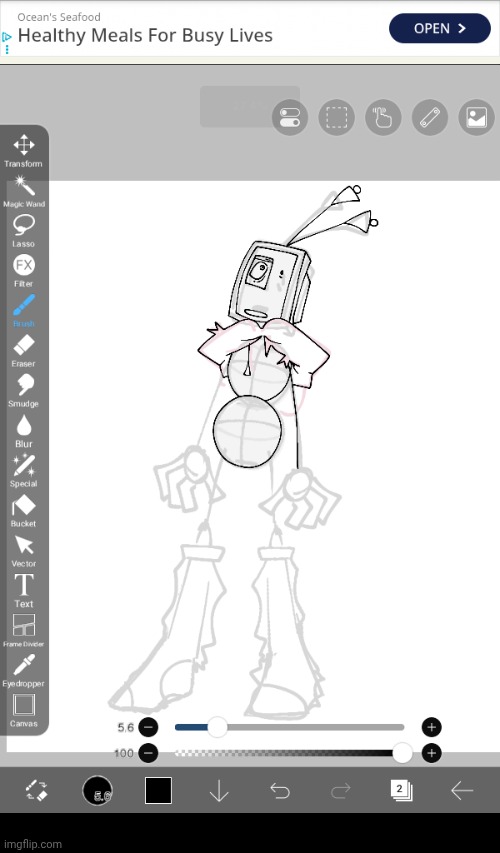 Drawing my oc xal rn (not finished, and also I changed their design a lil) | made w/ Imgflip meme maker