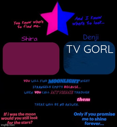 Shira and denji TV girl shared announcement template | TV GORL | image tagged in shira and denji tv girl shared announcement template | made w/ Imgflip meme maker