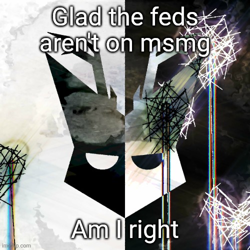 The Mind Electric - travis xsdhgif | Glad the feds aren't on msmg; Am I right | image tagged in the mind electric - travis xsdhgif | made w/ Imgflip meme maker
