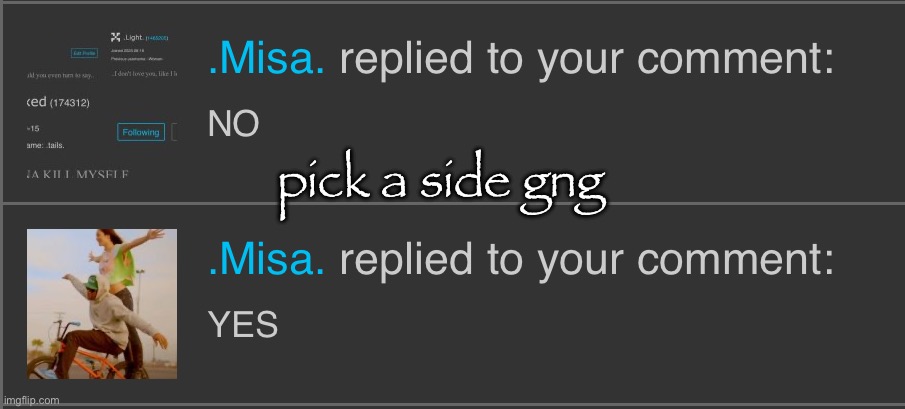 pick a side gng | made w/ Imgflip meme maker