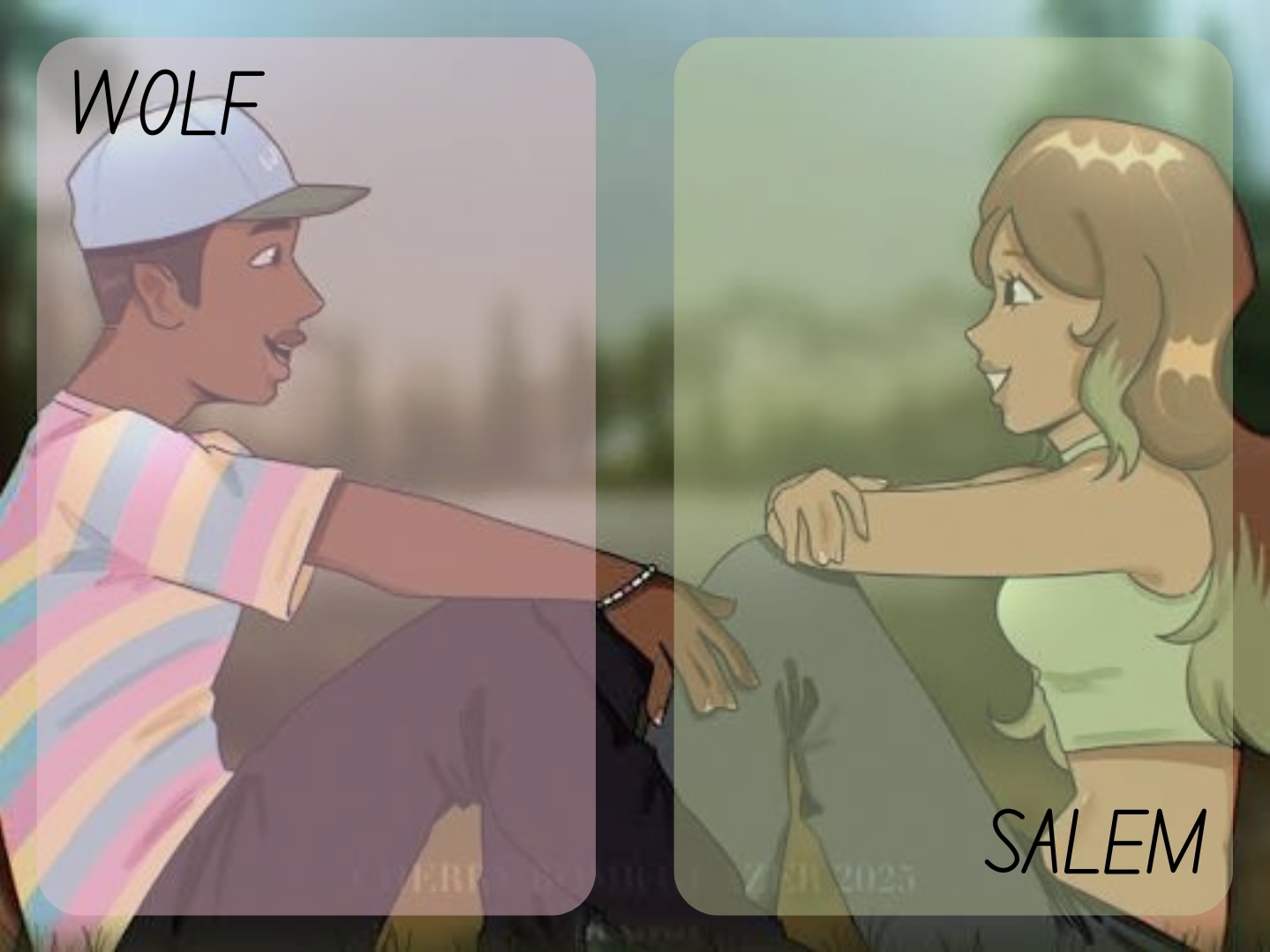 High Quality wolf and salem - foxed n moons temp #2 Blank Meme Template