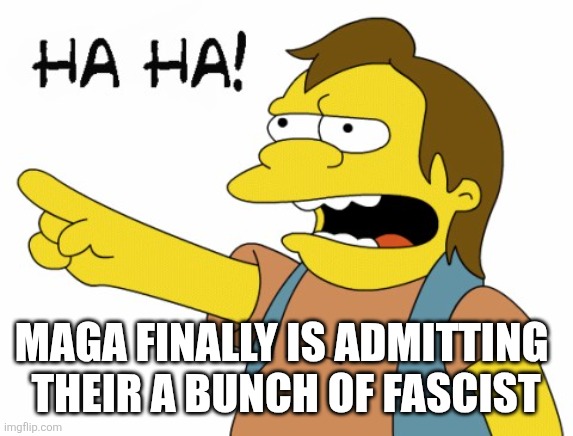 HA HA | MAGA FINALLY IS ADMITTING 
 THEIR A BUNCH OF FASCIST | image tagged in ha ha | made w/ Imgflip meme maker