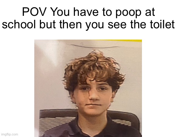 Toilet Meme | POV You have to poop at school but then you see the toilet | image tagged in poop,school | made w/ Imgflip meme maker