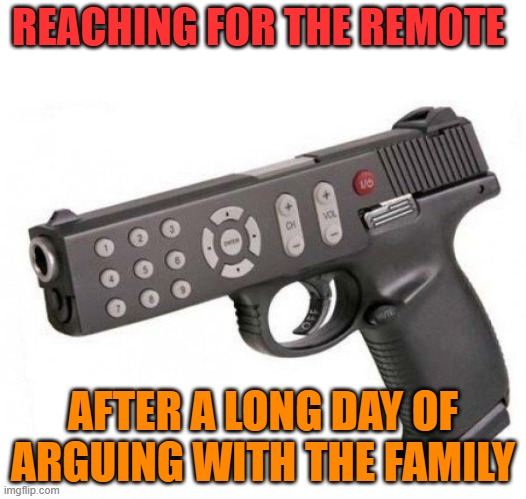 remote | REACHING FOR THE REMOTE; AFTER A LONG DAY OF ARGUING WITH THE FAMILY | image tagged in memes | made w/ Imgflip meme maker