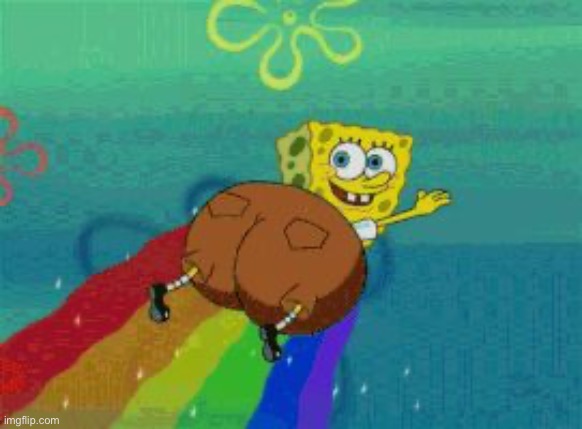 spongebob fat butt rainbow | image tagged in spongebob fat butt rainbow | made w/ Imgflip meme maker