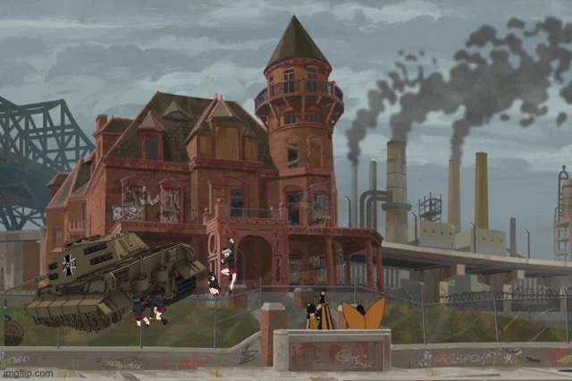 Erika Breaks Down in New Jersey | image tagged in girls und panzer,venture bros,girls und venture,parody,meme,crossover | made w/ Imgflip meme maker