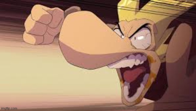 Didn't know that he had hands | image tagged in captain lazerhawk rayman throwing hands | made w/ Imgflip meme maker