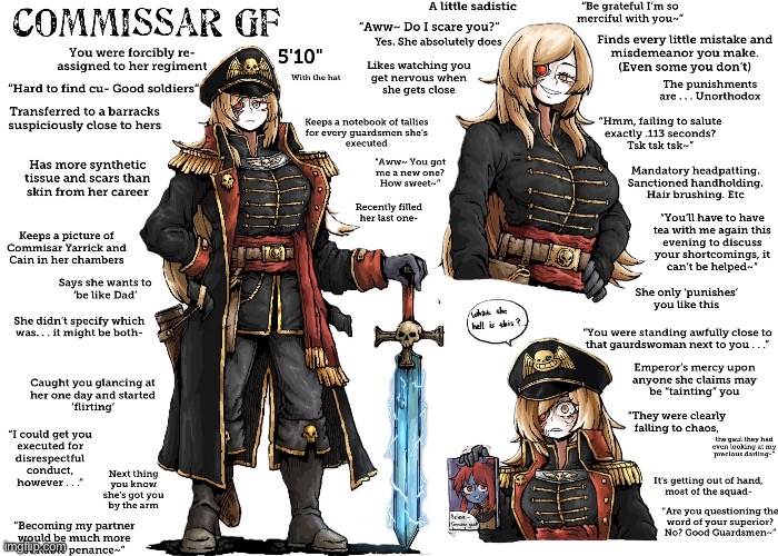 We cracking the commissar (give me mod) | image tagged in warhammer40k girlfriends,until i get mod | made w/ Imgflip meme maker