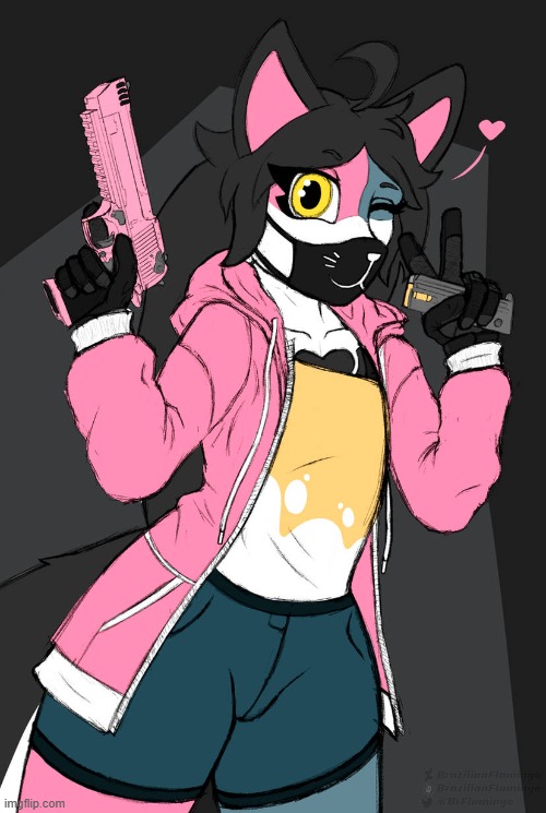 cute danger (art credit: BrazilianFlamingo/OC: Zentra-art/soulwax) | image tagged in zentra,soulwax,millie,cute,pew | made w/ Imgflip meme maker