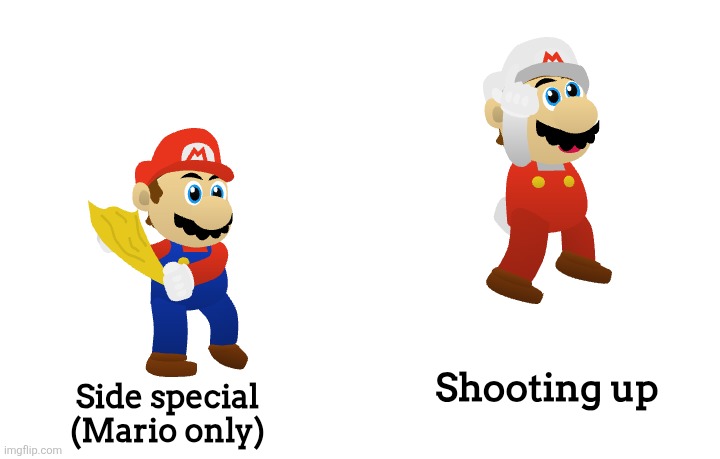 Ideard | Shooting up; Side special
(Mario only) | image tagged in mario,scratch | made w/ Imgflip meme maker