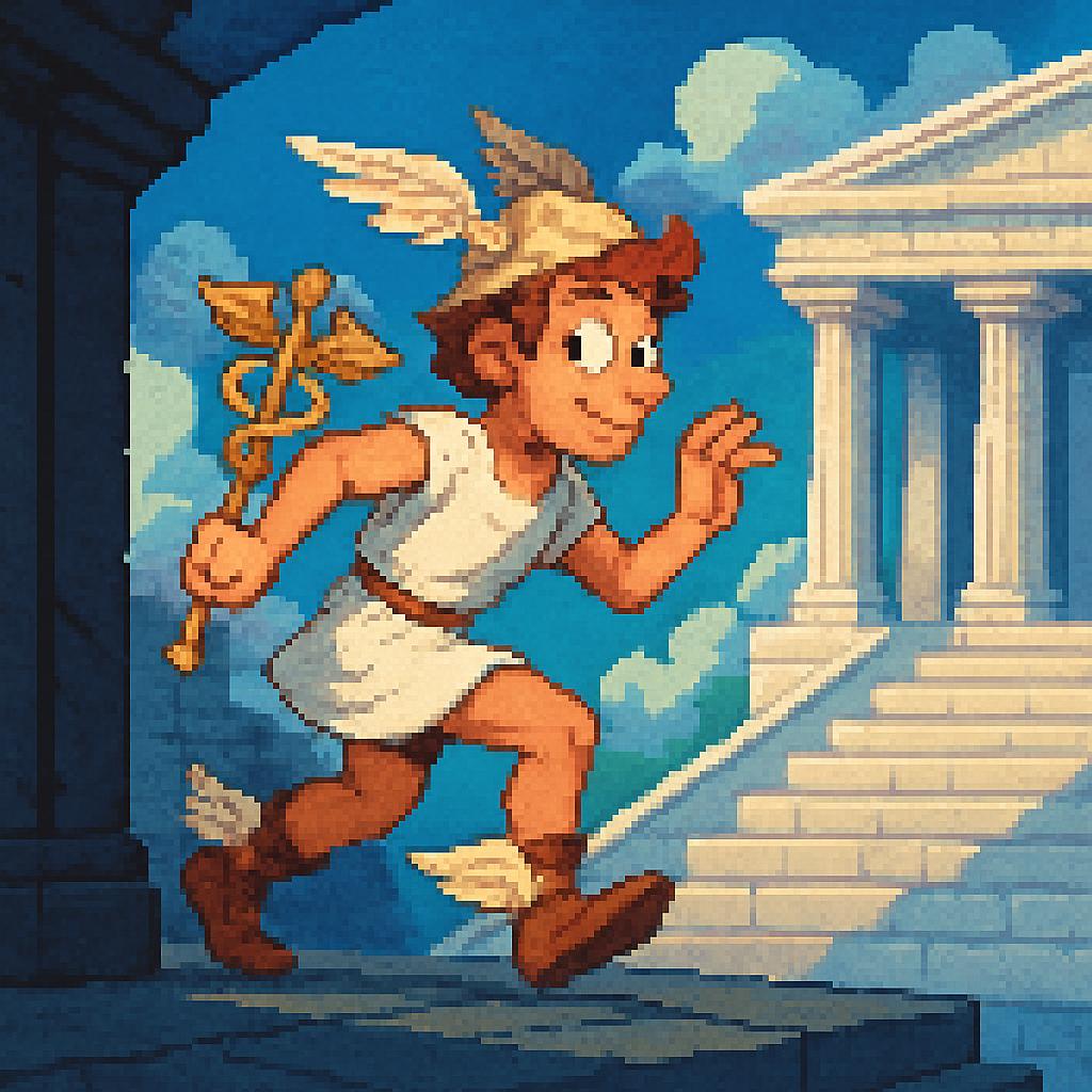 Hermes sneaking out of olympus Blank Meme Template