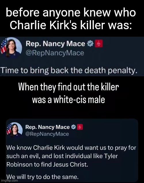 before anyone knew who Charlie Kirk's killer was: | made w/ Imgflip meme maker