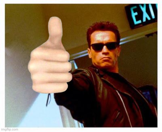 terminator thumbs up | image tagged in terminator thumbs up | made w/ Imgflip meme maker