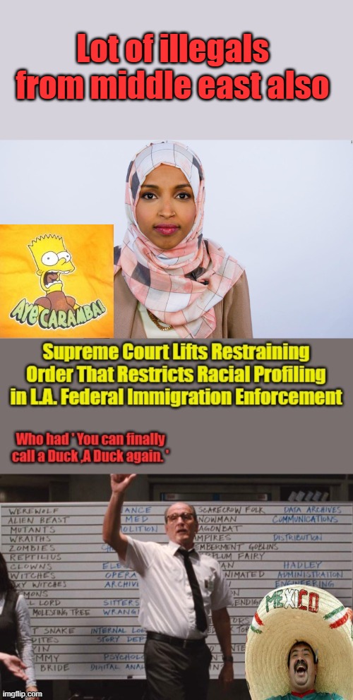 Is it OK to call um beaners again ? | Lot of illegals from middle east also | image tagged in ilhan omar | made w/ Imgflip meme maker