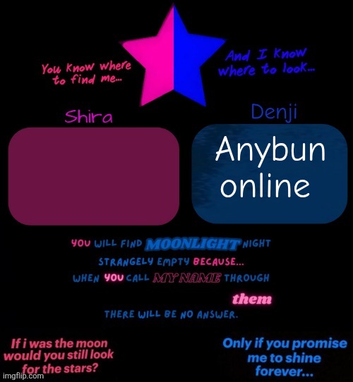 Shira and denji TV girl shared announcement template | Anybun online | image tagged in shira and denji tv girl shared announcement template | made w/ Imgflip meme maker
