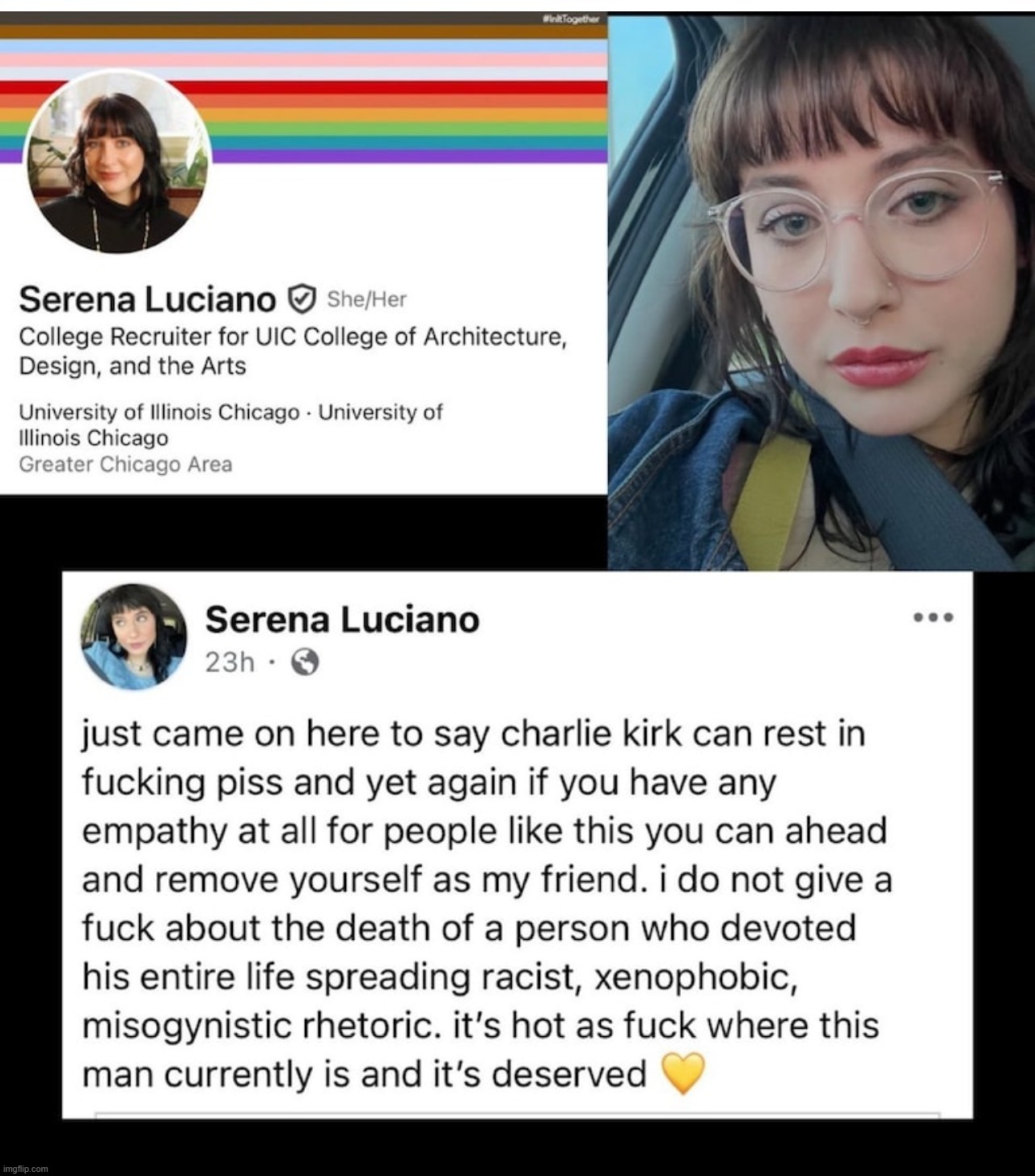 Fire the College Recruiter and Deport Serena Luciano back to Argentina! | image tagged in donald trump you're fired,deportation,sjws,sjw triggered,crying liberal,make america sane again | made w/ Imgflip meme maker