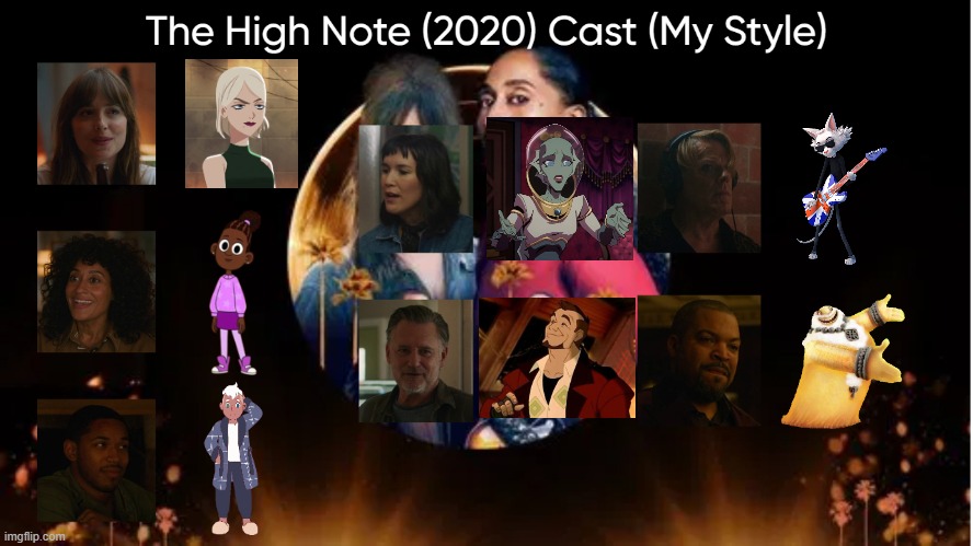 The High Note (2020) Cast (My Style) | image tagged in the high note 2020 cast my style,meme,memes,spoof cast,the high note,characters | made w/ Imgflip meme maker