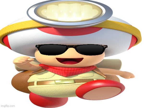 Capatain Toad With Sunglasses Blank Meme Template