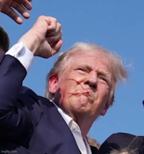 Trump shot | image tagged in trump shot | made w/ Imgflip meme maker