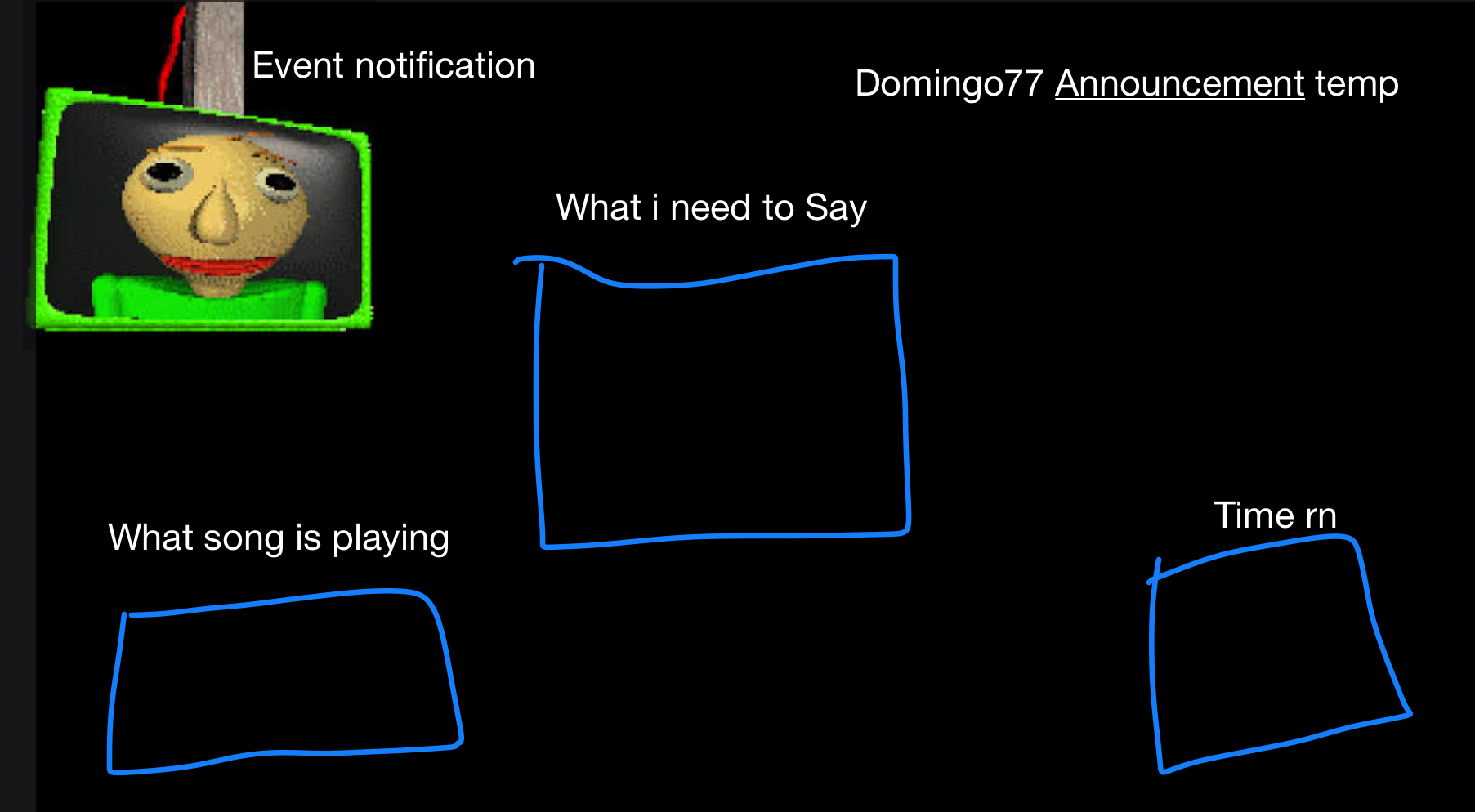 High Quality Domingo77 Announcement templet Blank Meme Template