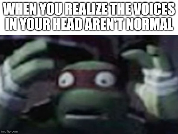 WHEN YOU REALIZE THE VOICES IN YOUR HEAD AREN'T NORMAL | made w/ Imgflip meme maker