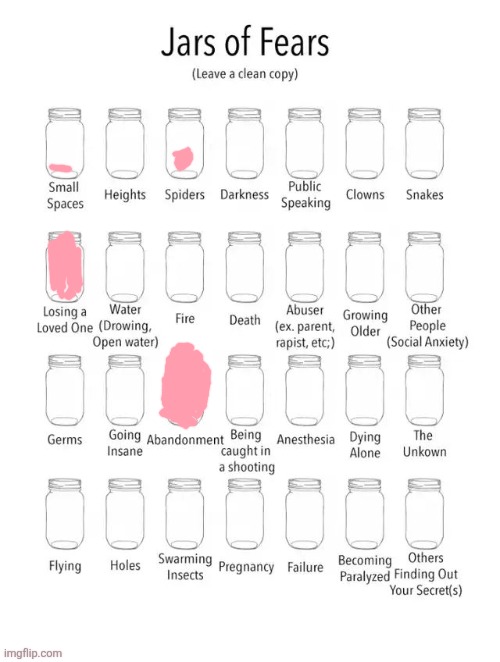 Jar of fears clear version | image tagged in jar of fears clear version | made w/ Imgflip meme maker