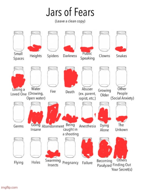 Jar of fears clear version | image tagged in jar of fears clear version | made w/ Imgflip meme maker