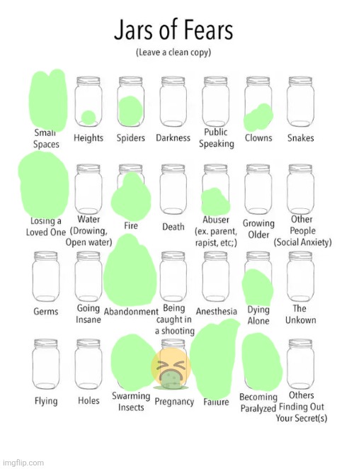 Jar of fears clear version | image tagged in jar of fears clear version | made w/ Imgflip meme maker