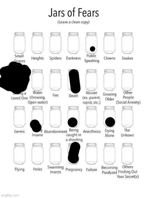 Jar of fears clear version | image tagged in jar of fears clear version | made w/ Imgflip meme maker