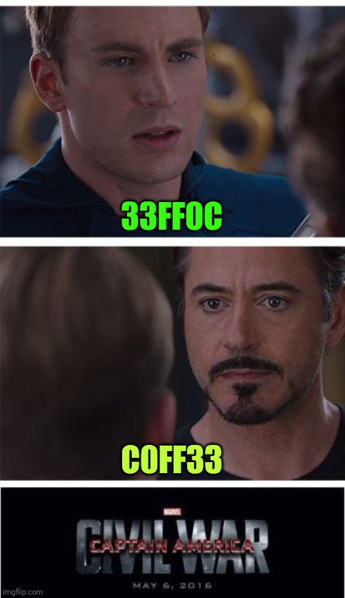 Marvel Civil War 1 | 33FF0C; C0FF33 | image tagged in memes,marvel civil war 1 | made w/ Imgflip meme maker