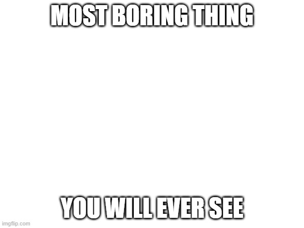 MOST BORING THING; YOU WILL EVER SEE | image tagged in blank white template | made w/ Imgflip meme maker