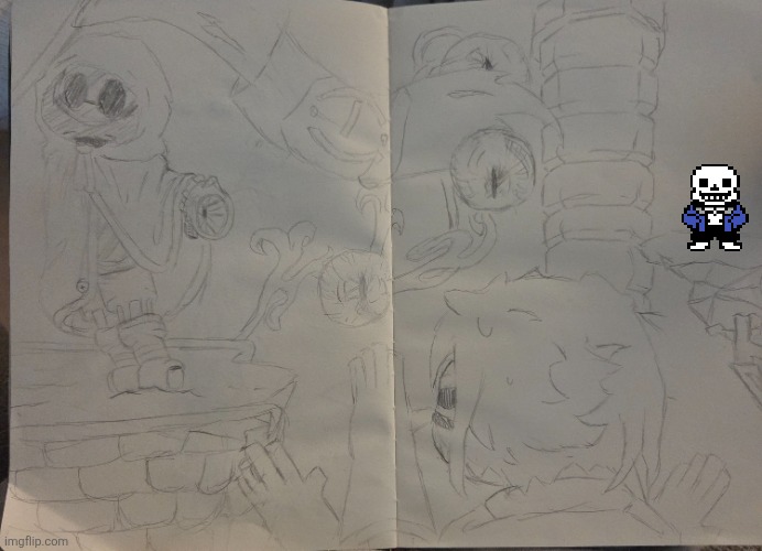 First time ive made a drawing like this, but since im giving the mf on the left to flare im making a (not) final drawing of him | made w/ Imgflip meme maker