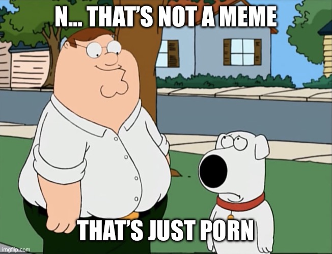 Peter that’s not a meme… | N… THAT’S NOT A MEME THAT’S JUST PORN | image tagged in peter that s not a meme | made w/ Imgflip meme maker
