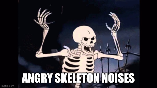Halloween | ANGRY SKELETON NOISES | image tagged in angry skeleton | made w/ Imgflip meme maker