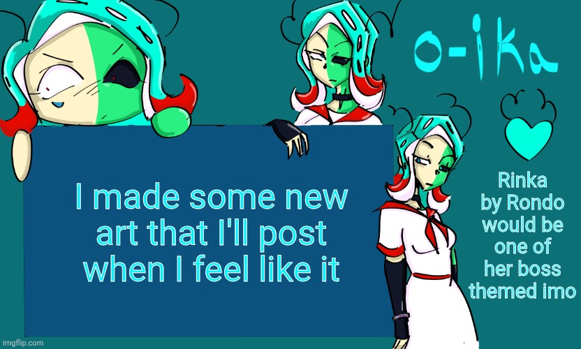 401 temp | Rinka by Rondo would be one of her boss themed imo; I made some new art that I'll post when I feel like it | image tagged in 401 temp | made w/ Imgflip meme maker