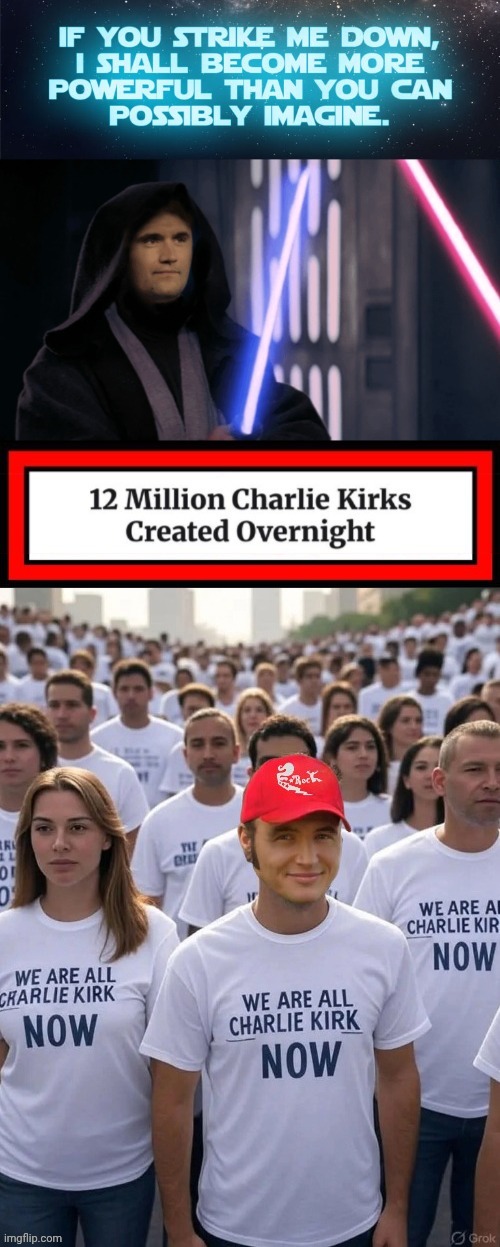Charlie Kirk Jedi Master quote | image tagged in star wars,return of the jedi,assassins creed | made w/ Imgflip meme maker