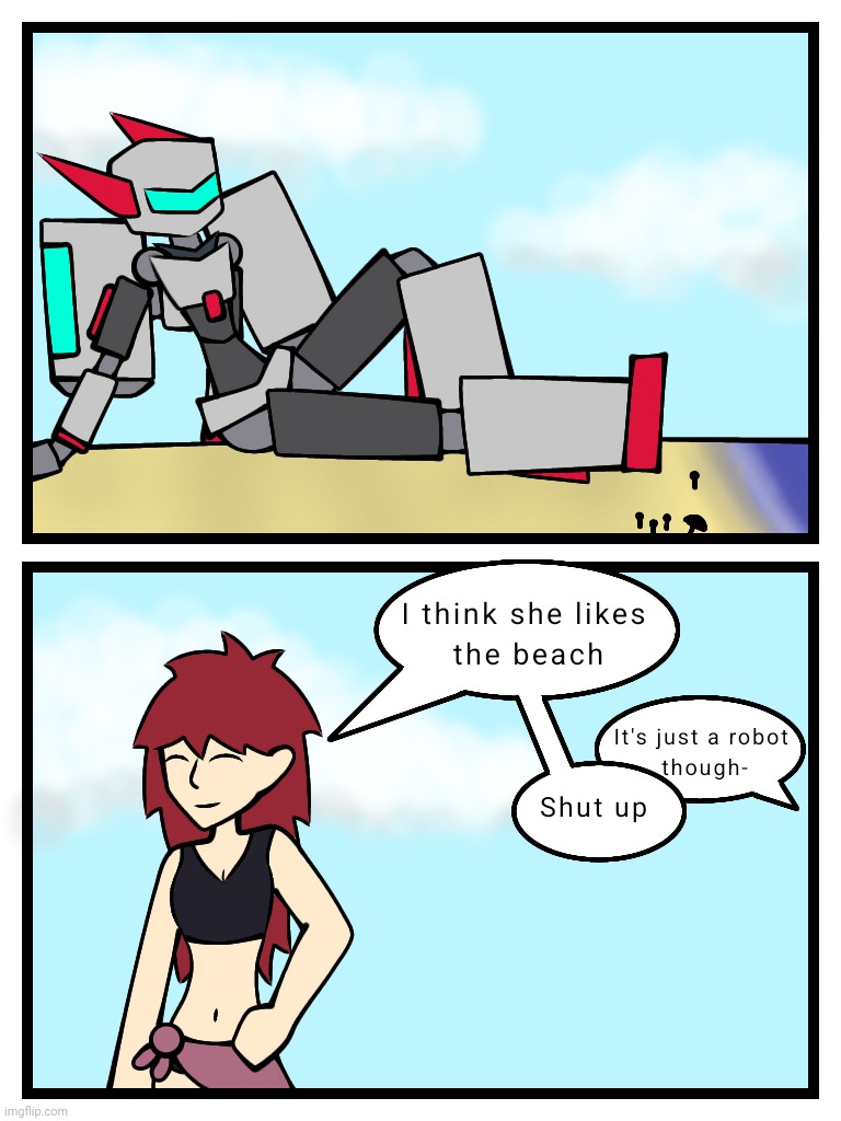 Apparently I screwed up part of Dashing Lance's arms last time I posted the Beach Episode. They were supposed to be dark grey | made w/ Imgflip meme maker