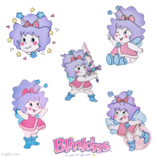 The Blinkins 1986 Blink the leader purple firefly girl cartoon 80s | image tagged in blinkins,the blinkins | made w/ Imgflip meme maker