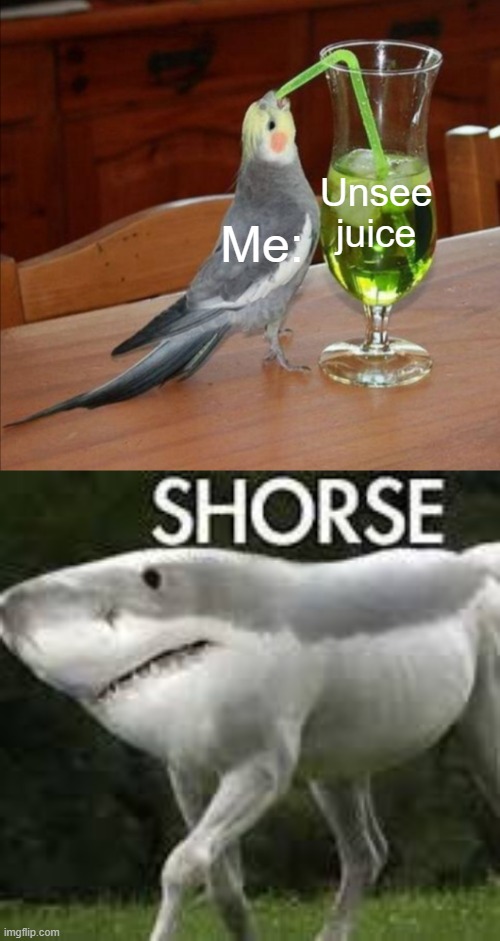 Why does shorse exist | Unsee juice; Me: | image tagged in diy unsee juice meme,shorse | made w/ Imgflip meme maker
