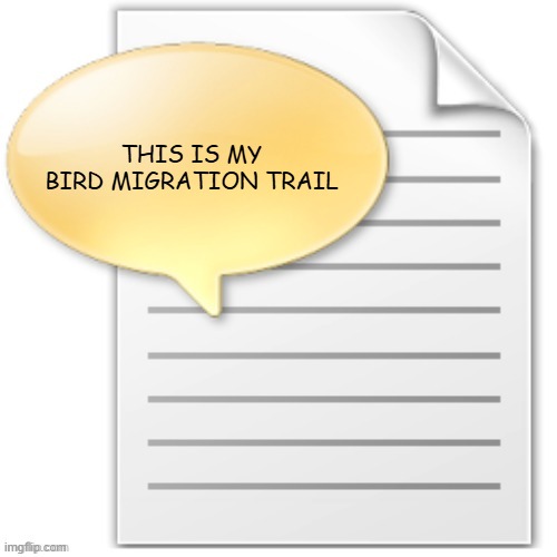 tgwesdfx | THIS IS MY BIRD MIGRATION TRAIL | image tagged in tgwesdfx | made w/ Imgflip meme maker
