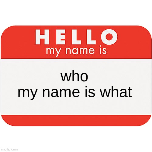 my name is | who
my name is what | image tagged in chika chika chika,slim shady | made w/ Imgflip meme maker
