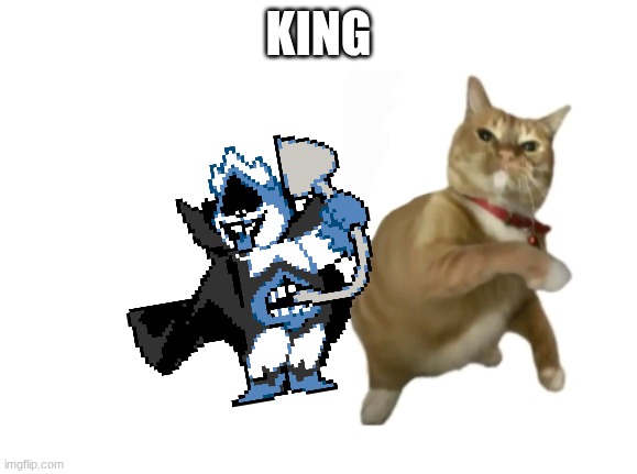 .. | KING | image tagged in throwing cat new | made w/ Imgflip meme maker