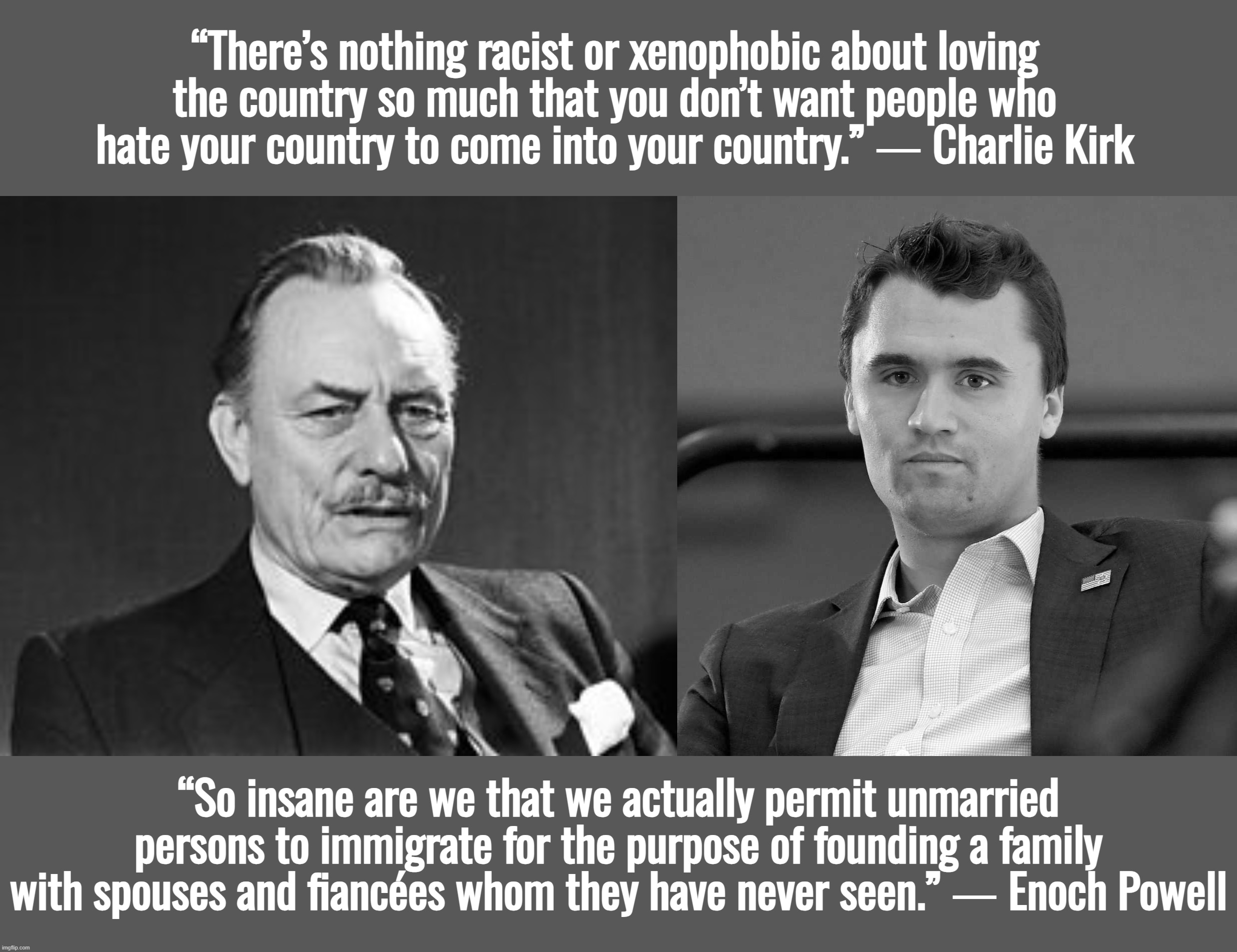 “I don’t love the idea of sending arms to Ukraine.”  ― Charlie Kirk | “There’s nothing racist or xenophobic about loving the country so much that you don’t want people who hate your country to come into your country.” ― Charlie Kirk; “So insane are we that we actually permit unmarried persons to immigrate for the purpose of founding a family with spouses and fiancées whom they have never seen.” ― Enoch Powell | image tagged in israel,ukraine,uk,charlie kirk,donald trump,joe biden | made w/ Imgflip meme maker