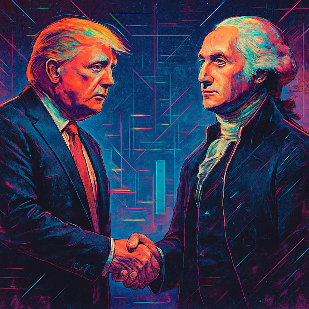 donald trump shaking george washington's hand Blank Meme Template
