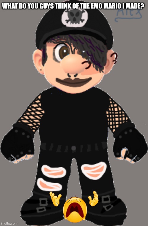 Princess peach left him (◞‸◟) | WHAT DO YOU GUYS THINK OF THE EMO MARIO I MADE? | image tagged in funny,mario,emo,princess peach,drawing | made w/ Imgflip meme maker