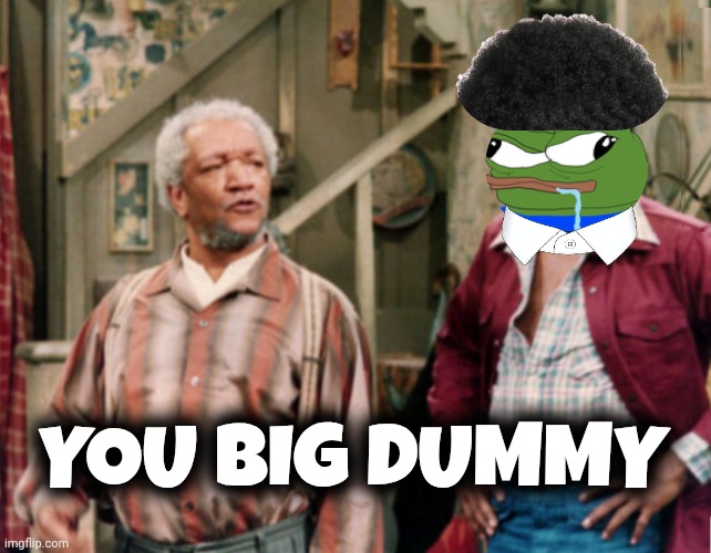 pepe the frog meme | YOU BIG DUMMY | image tagged in sanford and son | made w/ Imgflip meme maker