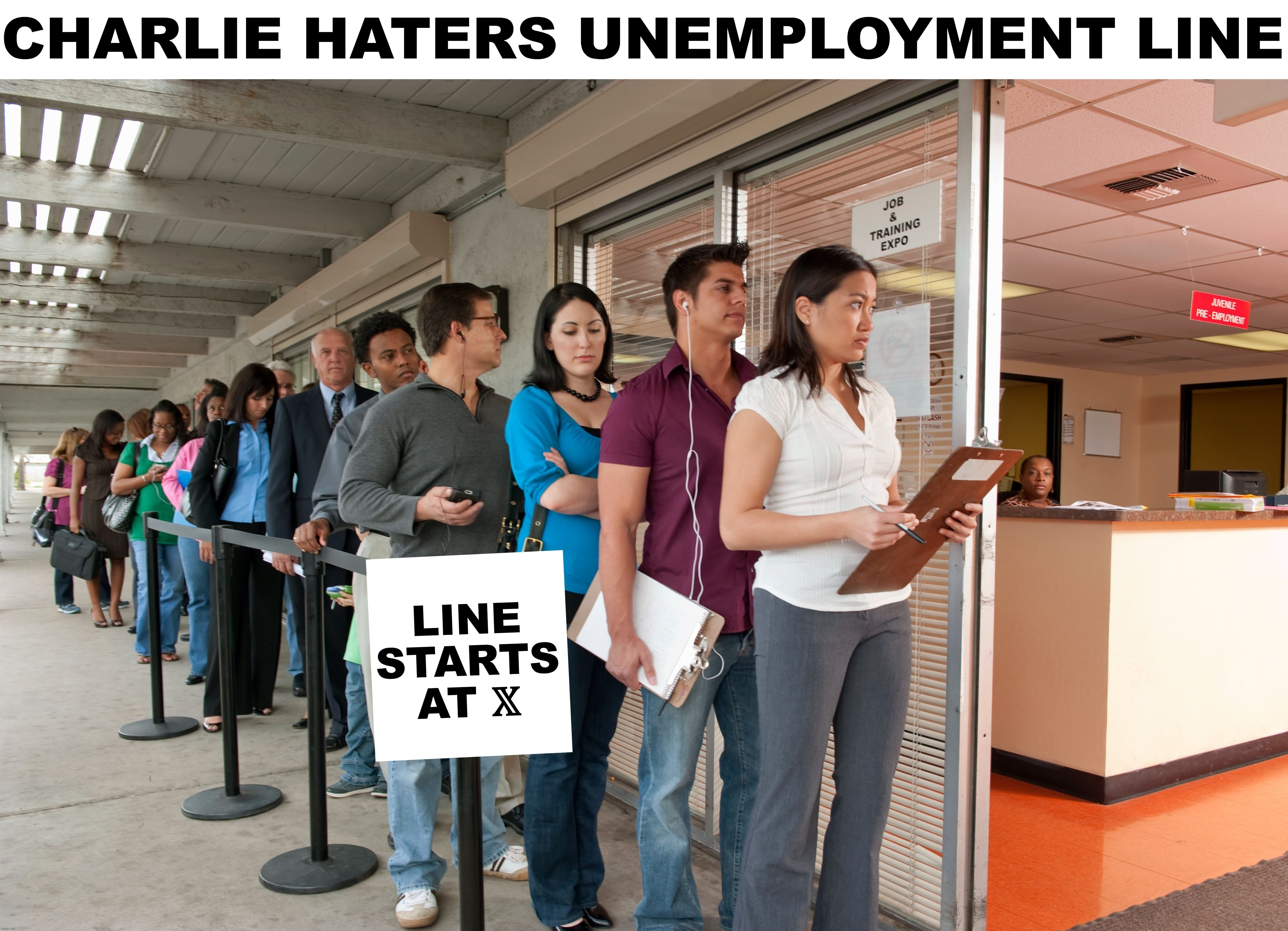 Line starts at X. | image tagged in charlie kirk,haters gonna hate,democrats,crying democrats,party of haters,party of hate | made w/ Imgflip meme maker
