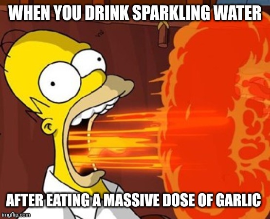 image tagged in sparkling water,garlic | made w/ Imgflip meme maker