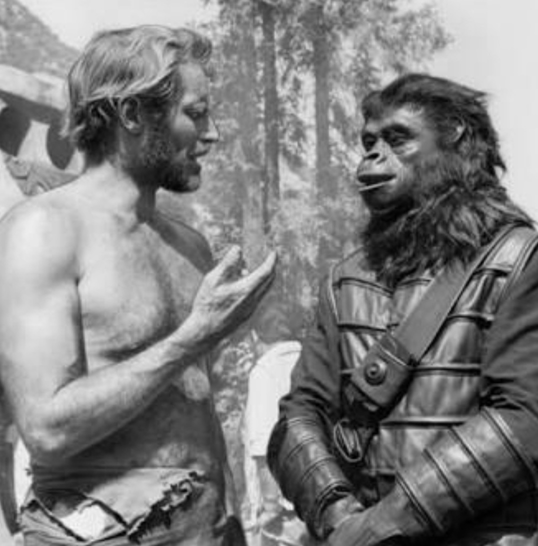 Man and monkey Blank Meme Template