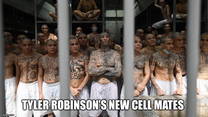 Cell mates | TYLER ROBINSON’S NEW CELL MATES | image tagged in prison | made w/ Imgflip meme maker